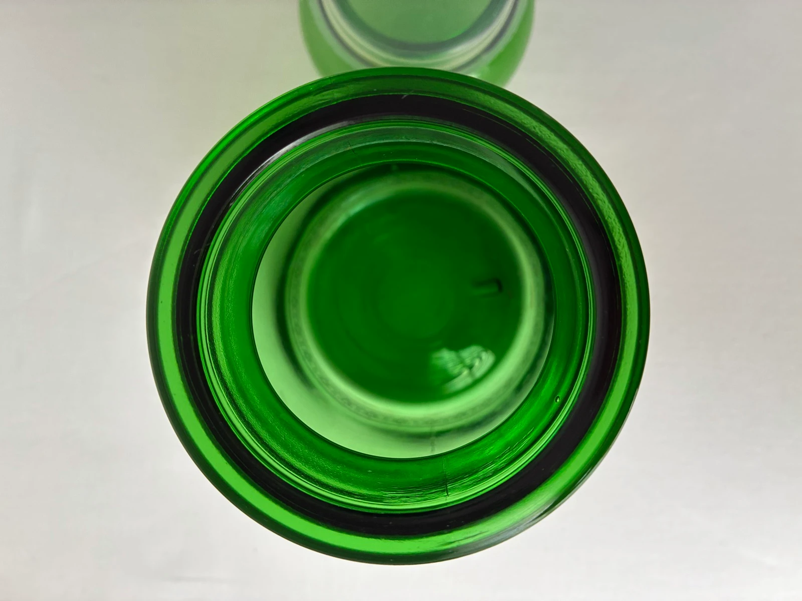 Vintage Groene Apothekerspot met Gouden Rand (Jaren '70, Belgisch Glas) – photo 6